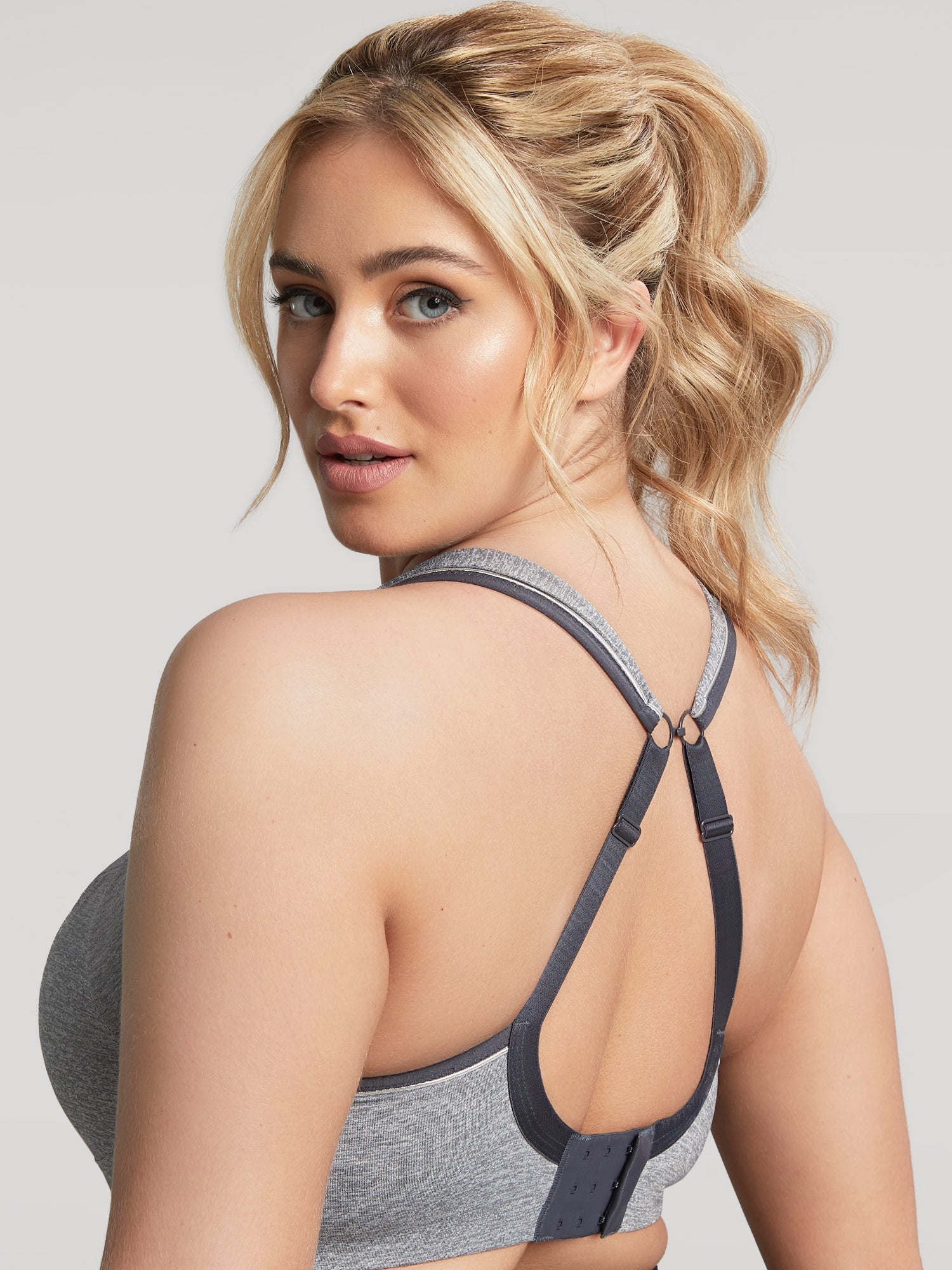 Wired Full Bust Sports Bra- Charcoal Marl - Pinned Up Bra Lounge