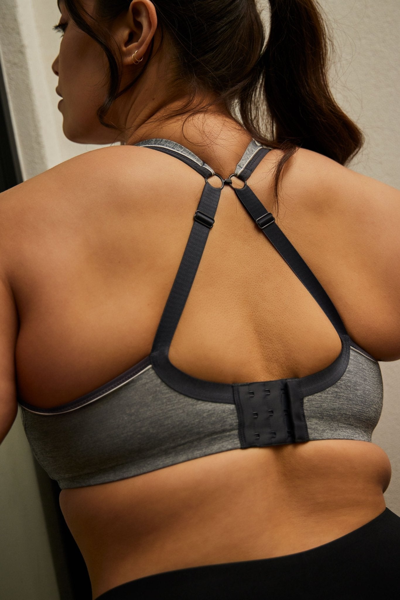 Wired Full Bust Sports Bra- Charcoal Marl - Pinned Up Bra Lounge