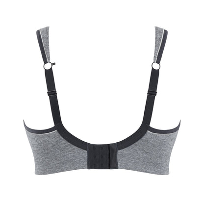 Wired Full Bust Sports Bra- Charcoal Marl - Pinned Up Bra Lounge