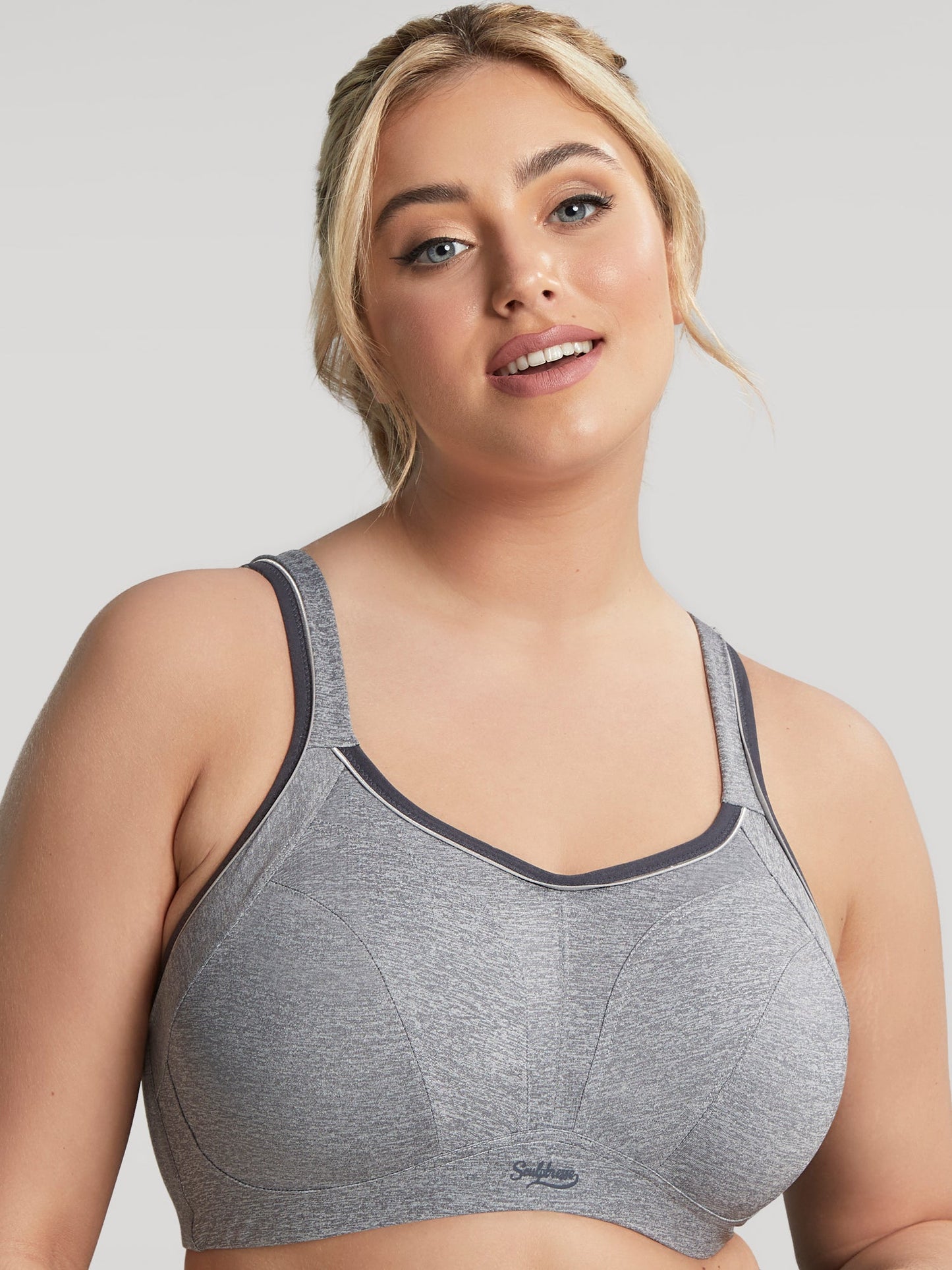 Wired Full Bust Sports Bra- Charcoal Marl - Pinned Up Bra Lounge